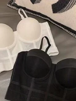 Corset Women's Corset Tops Comfortable Overbust Corset Backless Tummy Control Push Up Pure Color Hook & Eye Polyester Wedding Party Party & Evening Walking All Seasons Green White Black -Deals The Sexy Bra Store ngqxau1640852344097