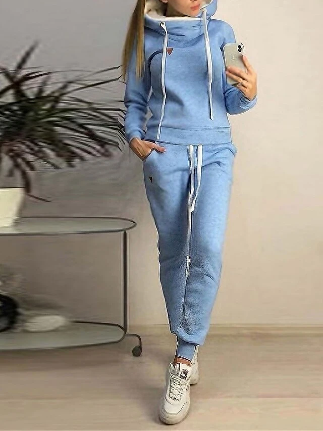 Women's Pajamas Sets Pure Color Warm Fashion Plush Home Daily Bed Acrylic Warm Breathable Hoodie Long Sleeve Hoodie Pant Fall Winter Black Pink 5 Women's Pajamas Sets Pure Color Warm Fashion Plush Home Daily Bed Acrylic Warm Breathable Hoodie Long Sleeve Hoodie Pant Fall Winter Black Pink - Image 5