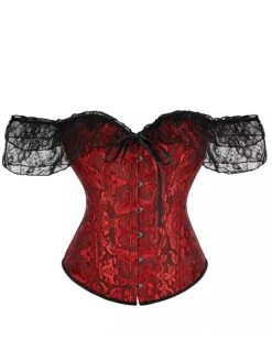 Women's Pink Corsets Dark Blue Corsets Shapewear Flower Corsets Party Halloween Going Out Polyester Breathable Bandeau Short Sleeve Backless Summer Spring Black White -Deals The Sexy Bra Store niqdsq1697170333235