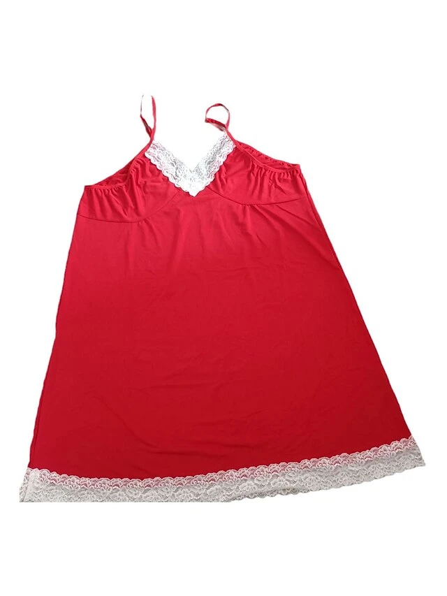 Women's Plus Size Pajamas Nightgown Nightshirt Dress Patchwork Simple Casual Comfort Home Christmas Daily Rayon Breathable Straps Sleeveless Backless Fall Winter Black Wine 5 Women's Plus Size Pajamas Nightgown Nightshirt Dress Patchwork Simple Casual Comfort Home Christmas Daily Rayon Breathable Straps Sleeveless Backless Fall Winter Black Wine - Image 5