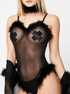 Women's Sexy Bodies Teddies & Bodysuits 1 Pc Pure Color Hot See Through Home Bed Valentine's Day Spandex Breathable V Wire Sleeveless Mesh Fall Summer Black Purple / Super Sexy -Deals The Sexy Bra Store njowrx1637573049892