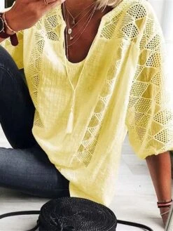 Women's Loungewear Top Pure Color Fashion Casual Comfort Street Date Airport Polyester Breathable V Wire Half Sleeve Button Summer Spring Black White 11 Women's Loungewear Top Pure Color Fashion Casual Comfort Street Date Airport Polyester Breathable V Wire Half Sleeve Button Summer Spring Black White -Deals The Sexy Bra Store nkecaj1683107259999