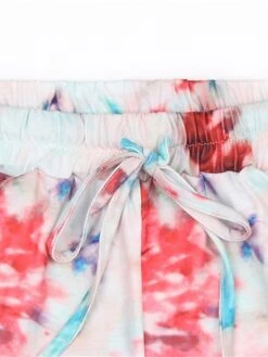Women's Pajamas Sets Tie Dye Fashion Casual Home Daily Polyester Warm Breathable Crew Neck Long Sleeve Pullover Shorts Pocket Elastic Waist Summer Spring Photo Color -Deals The Sexy Bra Store nnamzo1693467431716