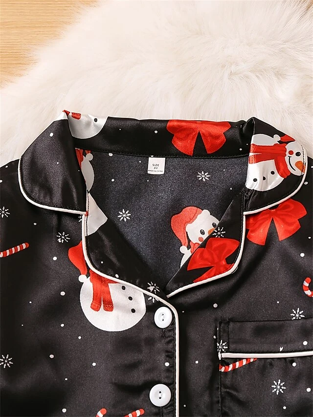 Women's Christmas Pajamas Sets Snowman Snowflake Fashion Casual Home Xmas Daily Polyester Breathable Lapel Long Sleeve Shirt Pant Button Summer Spring SnowmanM-70 9 Women's Christmas Pajamas Sets Snowman Snowflake Fashion Casual Home Xmas Daily Polyester Breathable Lapel Long Sleeve Shirt Pant Button Summer Spring SnowmanM-70 - Image 9