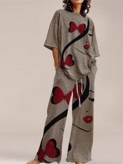 Women's Loungewear Sets 2 Pieces Flower Print Simple Casual Comfort Home Daily Cotton Blend Breathable Crew Neck Short Sleeve Top Pullover Pants With Pockets Summer Spring Lake Blue White 8 Women's Loungewear Sets 2 Pieces Flower Print Simple Casual Comfort Home Daily Cotton Blend Breathable Crew Neck Short Sleeve Top Pullover Pants With Pockets Summer Spring Lake Blue White -Deals The Sexy Bra Store nsnfzv1683278937179