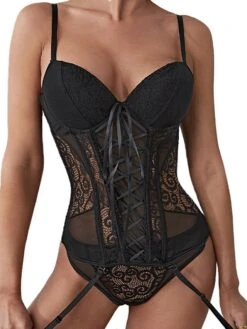 Corset Women's Corsets Halloween Prom Party & Evening Club Black Sexy Overbust Corset Buckle Backless Tummy Control Lace Summer Spring -Deals The Sexy Bra Store ntkghg1656410678345
