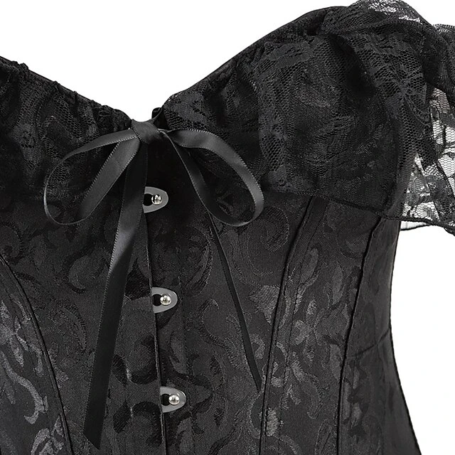 Women's Corsets Halloween Country Bavarian Overbust Corset Tummy Control Push Up Lace Lace Jacquard Pure Color Hook & Eye Lace Up Cotton Polyester Christmas Wedding Party Birthday Party Fall 11 Women's Corsets Halloween Country Bavarian Overbust Corset Tummy Control Push Up Lace Lace Jacquard Pure Color Hook & Eye Lace Up Cotton Polyester Christmas Wedding Party Birthday Party Fall - Image 11
