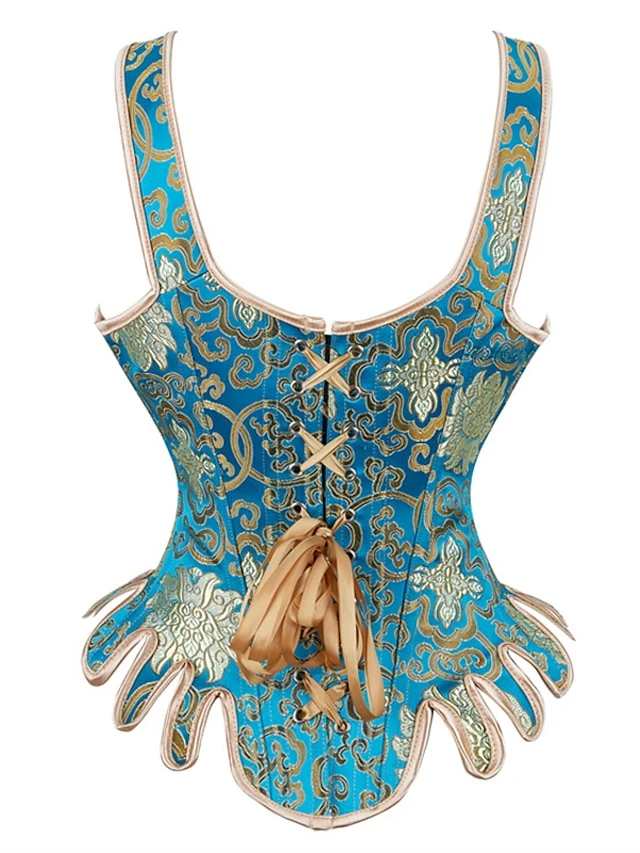 Corset Women's Corsets Halloween Party & Evening Club Black Blue Comfortable Overbust Corset Hook & Eye Lace Up Retro Tummy Control Push Up Flower Spring Fall Winter 6 Corset Women's Corsets Halloween Party & Evening Club Black Blue Comfortable Overbust Corset Hook & Eye Lace Up Retro Tummy Control Push Up Flower Spring Fall Winter - Image 6