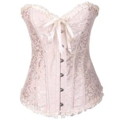 Women's Corsets Trachtenmieder Christmas Halloween Wedding Party Birthday Party Xmas Plus Size Apricot Creamy-white Black Red Country Bavarian Overbust Corset Hook & Eye Lace Up Tummy Control Push -Deals The Sexy Bra Store nwfklw1605011538291