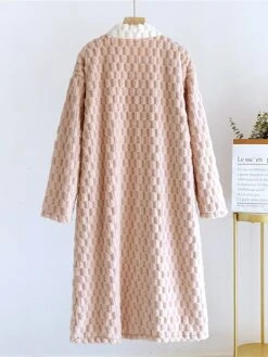 Women's Pajamas Bathrobe Animal Simple Plush Casual Home Bed Wedding Party Flannel Warm Breathable V Wire Long Sleeve Button Pocket Fall Winter Pink Purple -Deals The Sexy Bra Store nwhibq1696837248162