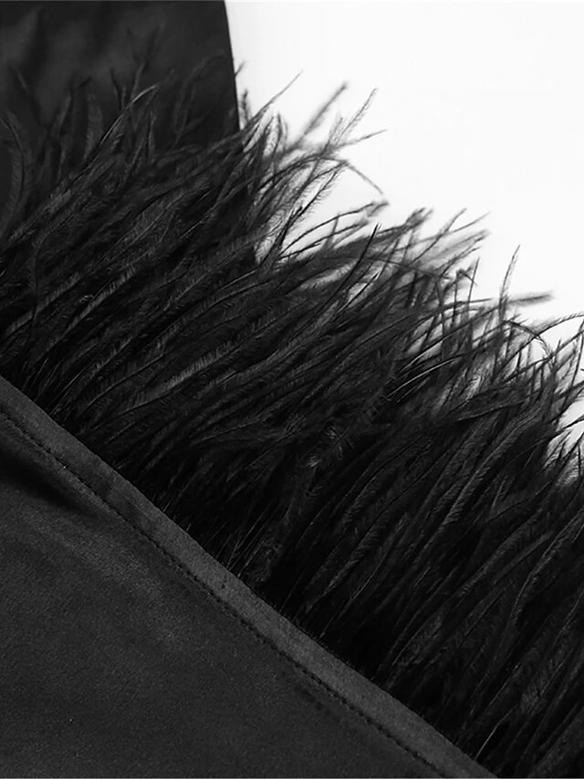 Women's Pajamas Bathrobe Robes Gown Pure Color Simple Casual Comfort Wedding Party Satin Breathable V Wire Long Sleeve Feather Fall Winter Black White 9 Women's Pajamas Bathrobe Robes Gown Pure Color Simple Casual Comfort Wedding Party Satin Breathable V Wire Long Sleeve Feather Fall Winter Black White - Image 9