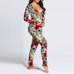 Women's Onesies Jumpsuits Butterfly Flower Funny Soft Party Home Halloween Gift V Wire Long Sleeve Winter Fall Silver Black Black / Buckle / Street / Print 25 Women's Onesies Jumpsuits Butterfly Flower Funny Soft Party Home Halloween Gift V Wire Long Sleeve Winter Fall Silver Black Black / Buckle / Street / Print -Deals The Sexy Bra Store nyowpv1630652382743
