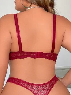 Women's Plus Size Lace Bra Solid Undergarments Home Bed Breathable Straps Sleeveless Backless Summer Spring Black Wine -Deals The Sexy Bra Store nzfpqa1696231978737