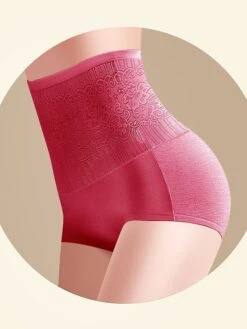 Women's Panties Waist Trainer Pure Color Undergarments Comfort Home Daily Bed Polyester Breathable Elastic Waist Summer Spring Lotus Pink Black -Deals The Sexy Bra Store obiqjx1697074771514
