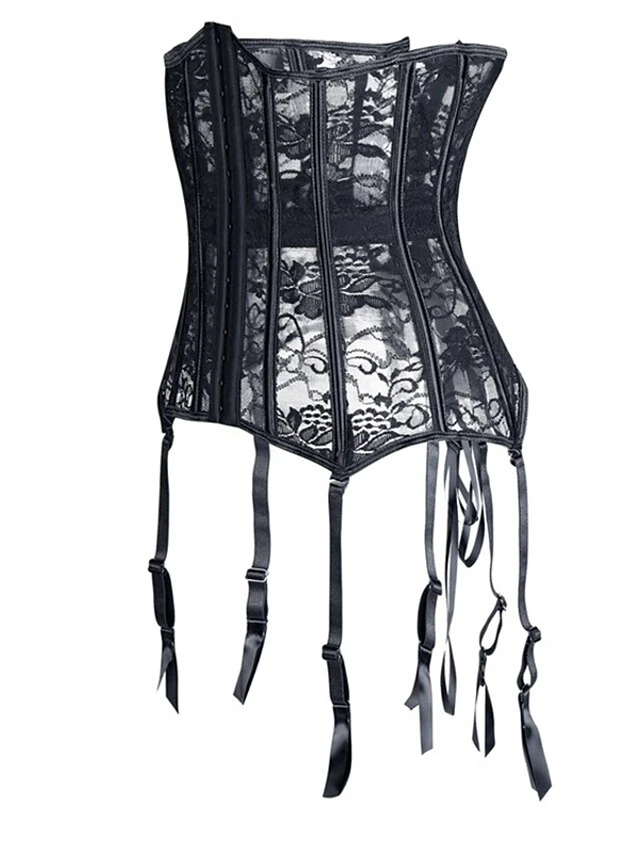 Corset Women's Corsets Corset Tops Party & Evening Valentine's Day Club Black Sexy Breathable Underbust Corset Hook & Eye Lace Up Lace Backless Tummy Control Lace Flower All Seasons 3 Corset Women's Corsets Corset Tops Party & Evening Valentine's Day Club Black Sexy Breathable Underbust Corset Hook & Eye Lace Up Lace Backless Tummy Control Lace Flower All Seasons - Image 3