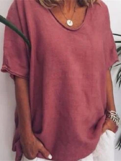 Women's Plus Size Loungewear Top Pure Color Basic Casual Comfort Home Daily Vacation Cotton Breathable Crew Neck Half Sleeve T Shirt Tee Summer Spring White Yellow -Deals The Sexy Bra Store oekxfv1684838973543