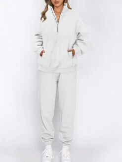 Women's Loungewear Sets Pure Color Fashion Comfort Soft Home Daily Bed Polyester Breathable Stand Collar Long Sleeve Pullover Pant Pocket Fall Winter Black White 8 Women's Loungewear Sets Pure Color Fashion Comfort Soft Home Daily Bed Polyester Breathable Stand Collar Long Sleeve Pullover Pant Pocket Fall Winter Black White -Deals The Sexy Bra Store ofhvea1694072396893