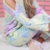 Women's Loungewear Sets Tie Dye Sport Casual Comfort Home Street Daily Polyester Breathable Crew Neck Long Sleeve Hoodie Pant Pocket Hole Fall Winter Yellow