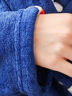 Women's Pajamas Robe Robes Gown Animal Warm Fashion Casual Home Daily Bed Flannel Warm Breathable V Wire Long Sleeve Robe Top Pocket Belt Included Fall Winter Dark Blue -Deals The Sexy Bra Store ogvdlp1693467423410