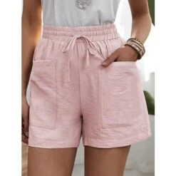 Summer Women's New Loose Linen Casual Shorts Pocket Solid Color Large Size High Waist Wide Leg Pants 12 Summer Women's New Loose Linen Casual Shorts Pocket Solid Color Large Size High Waist Wide Leg Pants -Deals The Sexy Bra Store ogwrei1648458766322