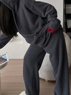 Women's Loungewear Sets Pure Color Fashion Comfort Soft Street Daily Date Polyester Warm Breathable Hoodie Long Sleeve Pant Elastic Waist Fall Winter Pink Brown -Deals The Sexy Bra Store oixipl1692348343014