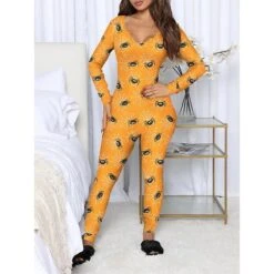 Women's Pajamas Jumpsuit Cat Ghost Retro Gothic Punk & Gothic Halloween Carnival Polyester Breathable V Wire Long Sleeve Fall Winter Black White 32 Women's Pajamas Jumpsuit Cat Ghost Retro Gothic Punk & Gothic Halloween Carnival Polyester Breathable V Wire Long Sleeve Fall Winter Black White -Deals The Sexy Bra Store okfugo1692257151055