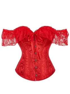 Women's Pink Corsets Dark Blue Corsets Shapewear Flower Corsets Party Halloween Going Out Polyester Breathable Bandeau Short Sleeve Backless Summer Spring Black White -Deals The Sexy Bra Store ooajly1697170327565