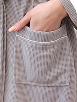 Women's Bathrobe Pure Color Simple Casual Comfort Home Daily Bed Polyester Breathable V Wire Long Sleeve Fall Winter -Deals The Sexy Bra Store ooodlz1694164346184