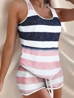 Women's Leopard Pajamas Loungewear Sets Heart Fashion Casual Home Halloween Street Polyester Sleeveless Tank Top Shorts Elastic Waist Fall Winter Stripe Leopard Print -Deals The Sexy Bra Store osbnoi1697528232588