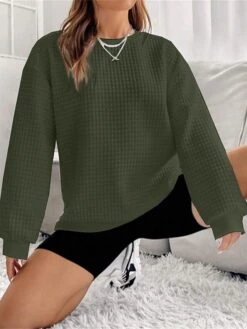 Women's Loungewear Top Pure Color Casual Comfort Soft Home Street Daily Polyester Breathable Crew Neck Long Sleeve Fall Winter Claret Black -Deals The Sexy Bra Store osieoe1693295705491