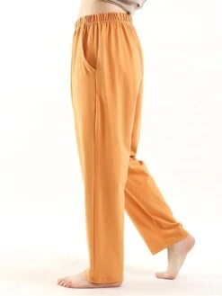 Women's Plus Size Cotton Lounge Pants Pure Color Fashion Casual Comfort Home Street Daily Cotton Warm Gift Pant Pocket Elastic Waist Fall Winter Elegant Black Ivory White -Deals The Sexy Bra Store pcgaum1693986216338