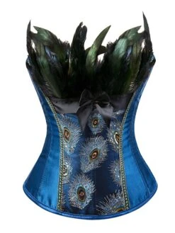 Women's Corsets Halloween Prom Party & Evening Club Black Blue Spandex Sexy Overbust Corset Lace Up Backless Tummy Control Artwork Fall Winter -Deals The Sexy Bra Store pdjzzv1663064049236