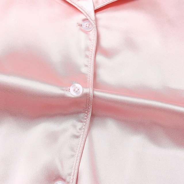 Women's Gift Loungewear Pajamas Sets Home Party Valentine's Day Feather Pure Color Silk Simple Soft Shirt Pant Fall Spring Summer Lapel Long Sleeve Long Pant Buckle Pocket 3 Women's Gift Loungewear Pajamas Sets Home Party Valentine's Day Feather Pure Color Silk Simple Soft Shirt Pant Fall Spring Summer Lapel Long Sleeve Long Pant Buckle Pocket - Image 3