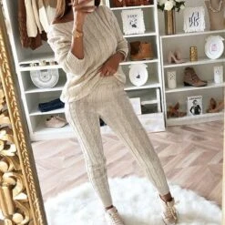 Women's Loungewear Sweatsuit Sets 2 Pieces Pure Color Warm Fashion Sport Home Street Airport Knit Off Shoulder Long Sleeve Sweater Pant Fall Winter Lotus Pink Black 21 Women's Loungewear Sweatsuit Sets 2 Pieces Pure Color Warm Fashion Sport Home Street Airport Knit Off Shoulder Long Sleeve Sweater Pant Fall Winter Lotus Pink Black -Deals The Sexy Bra Store pleluw1665646633948