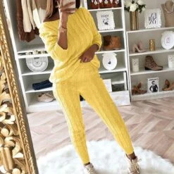 Women's Loungewear Sweatsuit Sets 2 Pieces Pure Color Warm Fashion Sport Home Street Airport Knit Off Shoulder Long Sleeve Sweater Pant Fall Winter Lotus Pink Black 23 Women's Loungewear Sweatsuit Sets 2 Pieces Pure Color Warm Fashion Sport Home Street Airport Knit Off Shoulder Long Sleeve Sweater Pant Fall Winter Lotus Pink Black -Deals The Sexy Bra Store pmarlp1665646635576