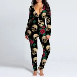 Women's Onesies Jumpsuits Butterfly Flower Funny Soft Party Home Halloween Gift V Wire Long Sleeve Winter Fall Silver Black Black / Buckle / Street / Print 24 Women's Onesies Jumpsuits Butterfly Flower Funny Soft Party Home Halloween Gift V Wire Long Sleeve Winter Fall Silver Black Black / Buckle / Street / Print -Deals The Sexy Bra Store pmgpnt1630652381943
