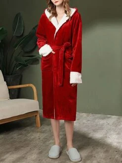 Women's Flannel Robe Pure Color Simple Casual Comfort Home Daily Bed Breathable V Wire Long Sleeve Pocket Belt Included Hoodie Fall Winter 2120 Gray 2120 Navy Blue 10 Women's Flannel Robe Pure Color Simple Casual Comfort Home Daily Bed Breathable V Wire Long Sleeve Pocket Belt Included Hoodie Fall Winter 2120 Gray 2120 Navy Blue -Deals The Sexy Bra Store pmzfgw1694164343095