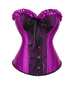 Women's Corsets Halloween Waist Trainer Body Shaper Patchwork Fashion Retro Hot Party Carnival Polyester Breathable Bandeau Sleeveless Dress Adjustable Summer Spring Purple(without Skirt) -Deals The Sexy Bra Store pqebhq1691133273457