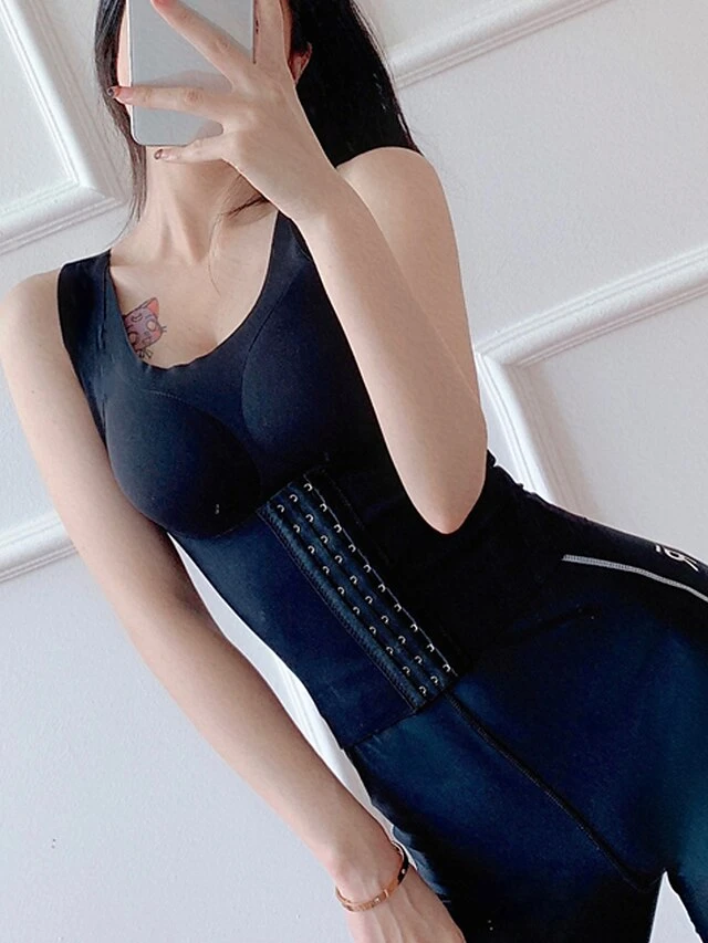 Women's Waist Trainer Top Thermal Shirt Pure Color Warm Fashion Simple Home Street Daily Nylon Warm Breathable Straps Sleeveless Summer Spring Black Color 3 Women's Waist Trainer Top Thermal Shirt Pure Color Warm Fashion Simple Home Street Daily Nylon Warm Breathable Straps Sleeveless Summer Spring Black Color - Image 3
