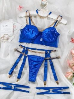 Women's Xmas Sexy Lingerie Sets Pure Color Lovers Hot Christmas Satin Breathable Straps Sleeveless Backless Summer Spring Black Red -Deals The Sexy Bra Store psrelz1695712956892