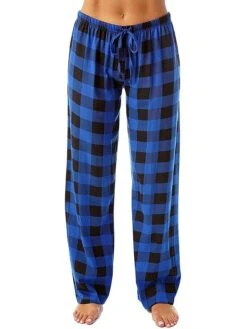 Women's Christmas Pajama Pant Grid / Plaid Fashion Simple Comfort Home Xmas Daily Flannel Comfort Pant Adjustable Fall Winter White Pink -Deals The Sexy Bra Store ptbrnt1692956709012