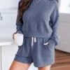 Women's Loungewear Sets Pure Color Sport Casual Comfort Home Street Daily Polyester Breathable Crew Neck Long Sleeve Hoodie Shorts Pocket Spring Fall Black Pink