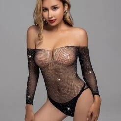 Women's Mesh Sexy Erotic Sexy Bodies Nightwear Xmas- Acrylic Christmas Solid Colored Sexy Lingerie Set Black / White / Red One-Size -Deals The Sexy Bra Store pyclvf1693208691184