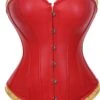 Women's Corsets Halloween Prom Party & Evening Club Red Spandex Sexy Overbust Corset Hook & Eye Backless Tummy Control Pure Color Fall Winter
