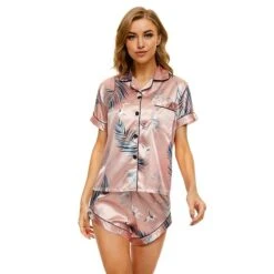 Women's Pajamas Sets Nighty 1 Set Stripes Heart Satin Casual Pajamas Home Party Casual Cotton Blend Gift Shirt Collar Short Sleeve Shirt Shorts Stripe Printing Spring Summer Light Pink White 18 Women's Pajamas Sets Nighty 1 Set Stripes Heart Satin Casual Pajamas Home Party Casual Cotton Blend Gift Shirt Collar Short Sleeve Shirt Shorts Stripe Printing Spring Summer Light Pink White -Deals The Sexy Bra Store pyuzfz1623038859731