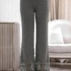 Women's Plus Size Loungewear Pants Pure Color Basic Casual Comfort Home Street Daily Polyester Breathable Pant Hole Summer Spring Black Light Grey