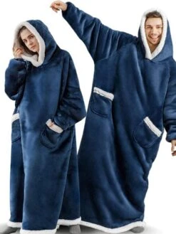 Oversized Wearable Blanket Christmas Flannel Thick Soft Warm Long Hoodie Blanket Big Hooded Sweatshirt Hoodie Blanket For Adults Women Girls Teenagers Teens Men Black -Deals The Sexy Bra Store qgqrfa1662607431128