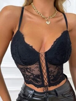 Women's Lace Bras Fixed Straps 3/4 Cup V Neck Breathable Lace Pure Color Pull-On Closure Date Casual Daily Cotton 1PC White Black / Bras & Bralettes / 1 PC -Deals The Sexy Bra Store qhfmtg1641807904592