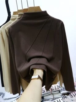 Women's Loungewear Top Pure Color Fashion Comfort Street Date Airport Polyester Warm High Neck Long Sleeve Fall Winter Black Yellow -Deals The Sexy Bra Store qhrage1691566006631