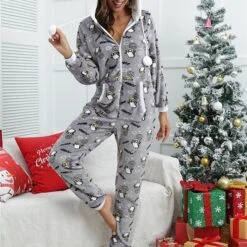 Women's Christmas Pjs Onesies Pajama For Adult Jumpsuits 1 PCS Penguin Animal Plush Simple Comfort Home Christmas Daily Flannel Warm Gift Hoodie Long Sleeve Print Fall Winter Gray Pink 19 Women's Christmas Pjs Onesies Pajama For Adult Jumpsuits 1 PCS Penguin Animal Plush Simple Comfort Home Christmas Daily Flannel Warm Gift Hoodie Long Sleeve Print Fall Winter Gray Pink -Deals The Sexy Bra Store qhseyl1638170755949